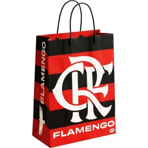Sacola Para Presente Decorada Flamengo 22,5x31,5x10cm