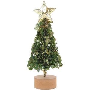 Artigo Para Decoracao Natal Arvore Mini Vd/ouro 22cm