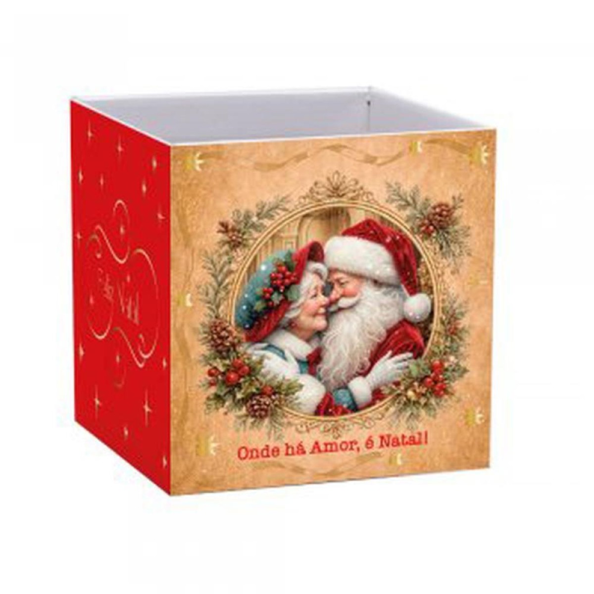 Cachepot Paper Decorado Pote 15 Magia De Natal Quadrad