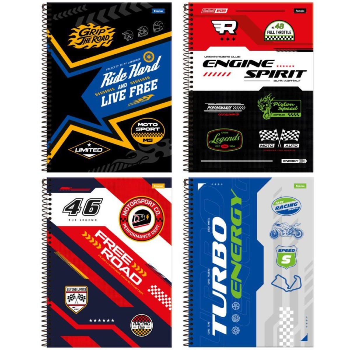 Caderno 10x1 Capa Dura Roadclub 160fls