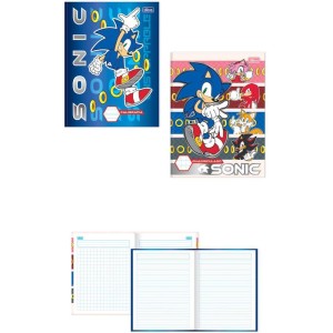 Caderno Quadriculado 1/4 Sonic 40fls 1x1cm Cd Broch.