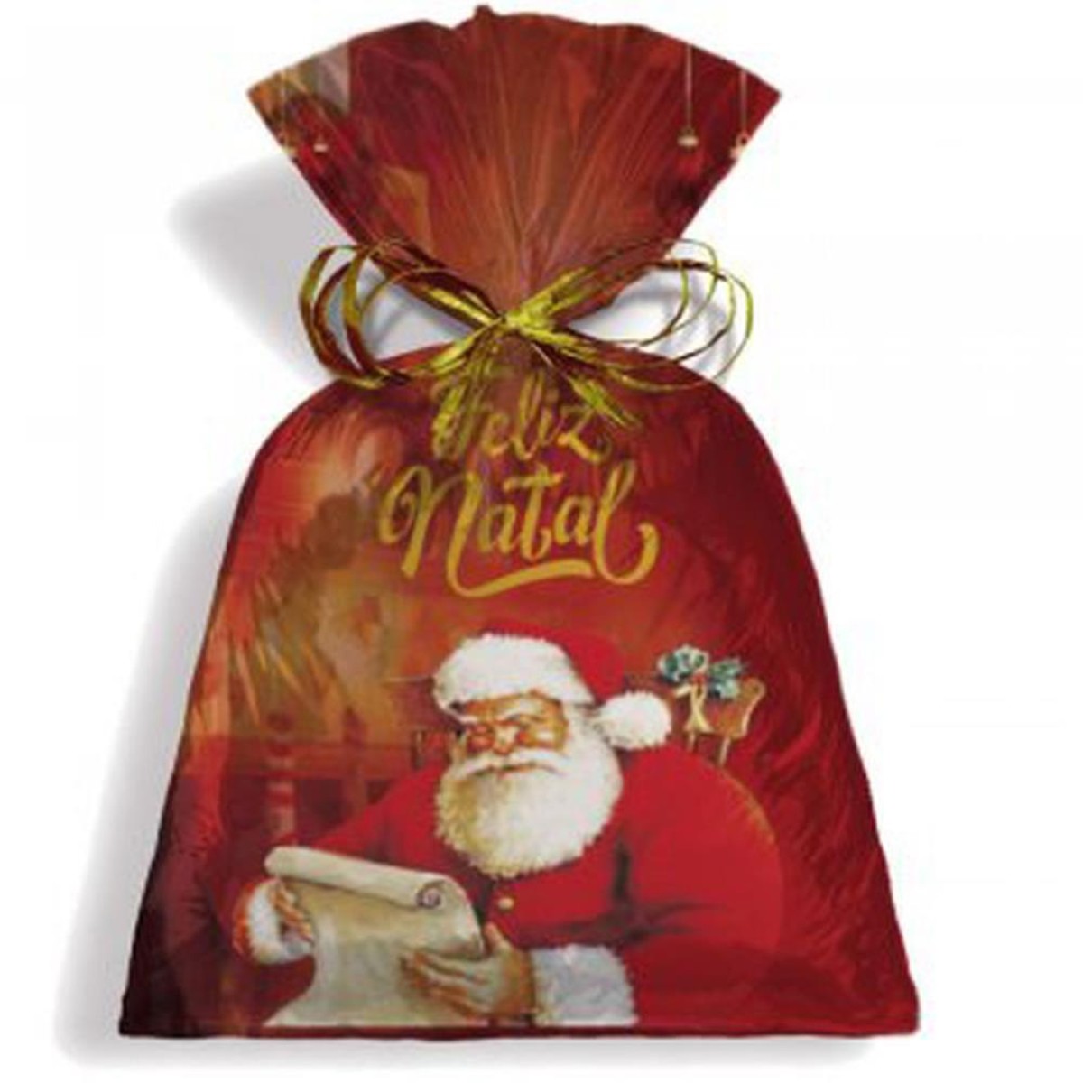 Saco Metalizado De Natal 30x45cm Natal Noel Perolizado