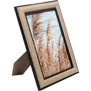 Porta Retrato Jute Preto Mdf/vidro 15x20cm