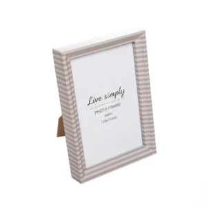 Porta Retrato Soft Line Bege Mdf/vidro 10x15cm