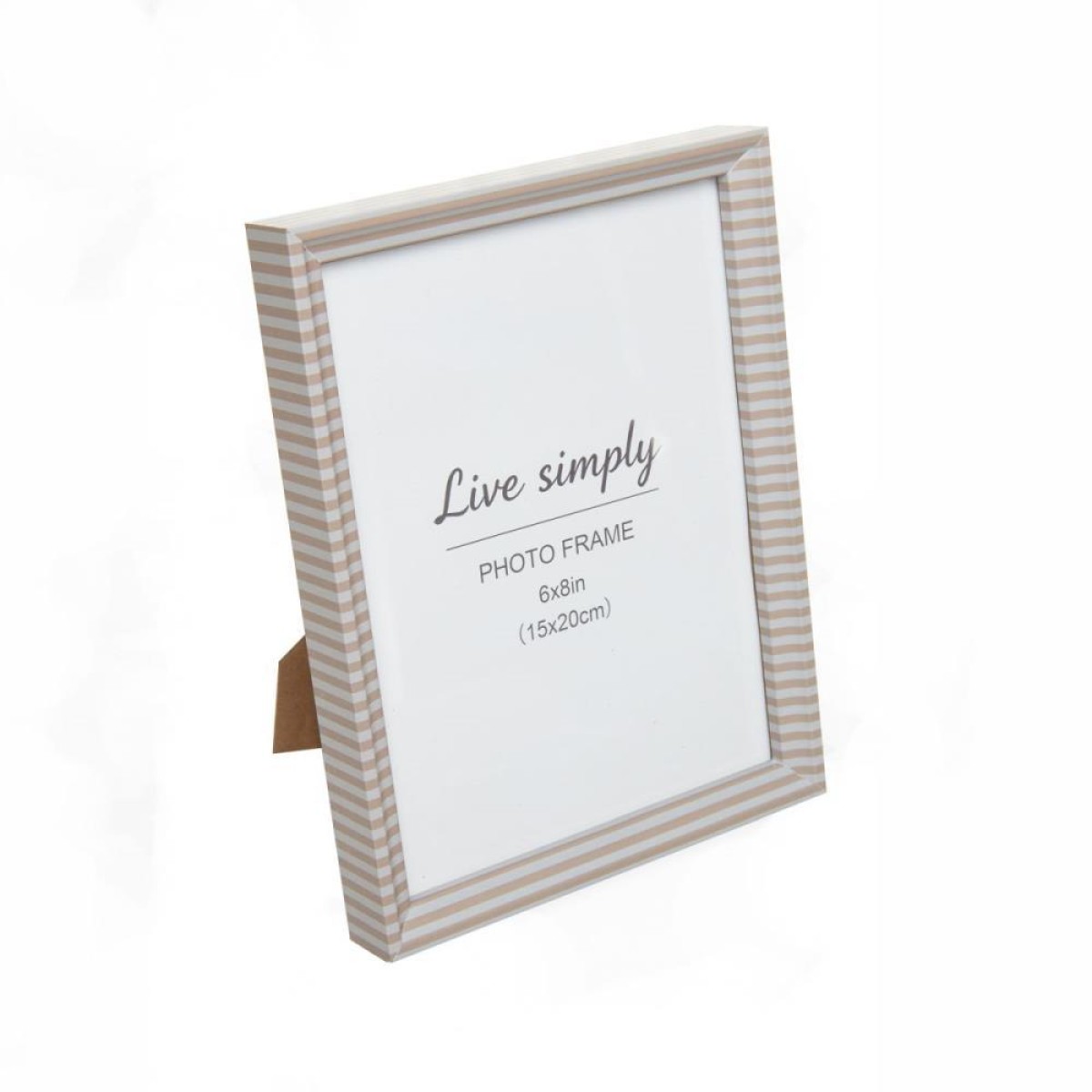 Porta Retrato Soft Line Bege Mdf/vidro 15x20cm