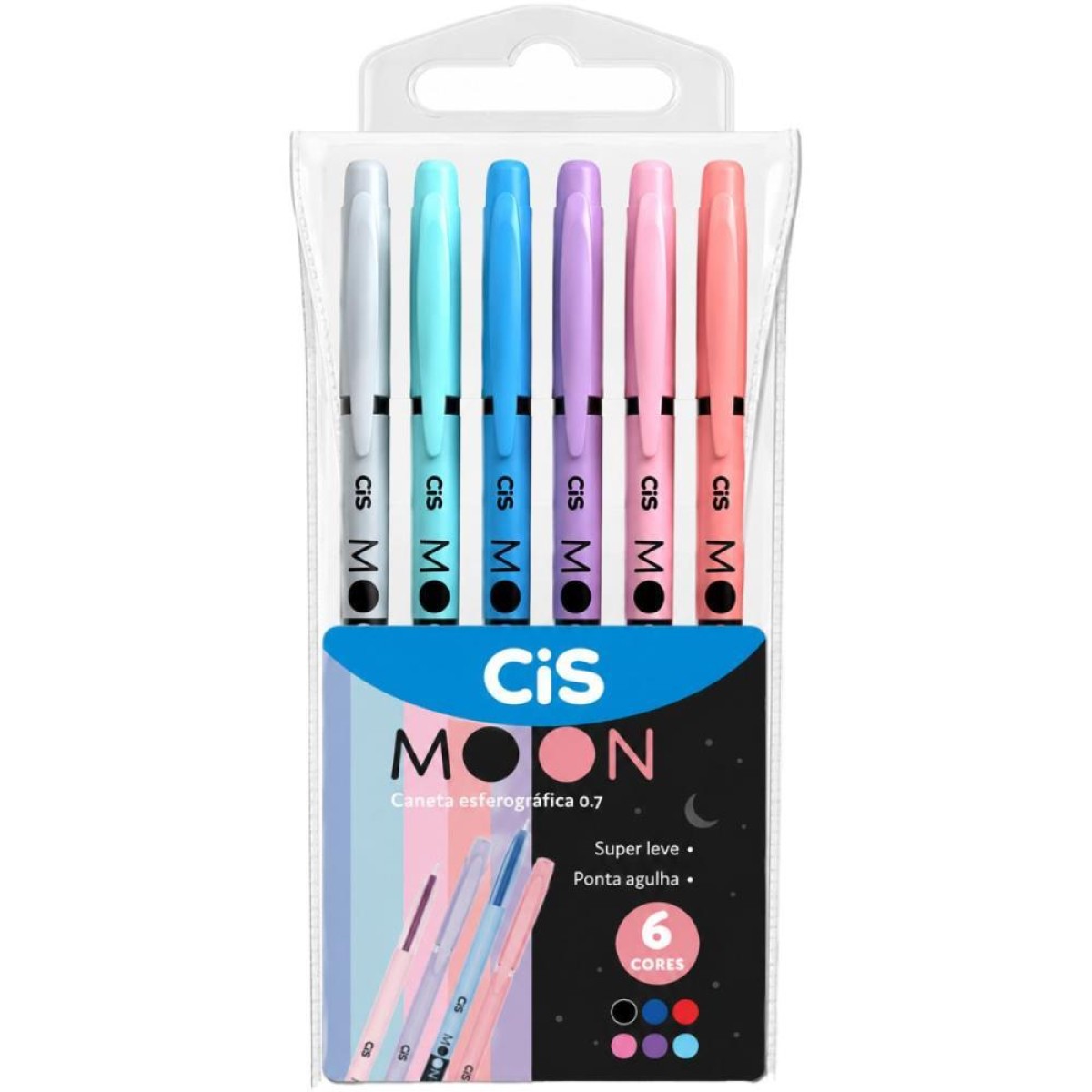 Caneta Esferografica Cis Moon 0.7mm 6 Cores