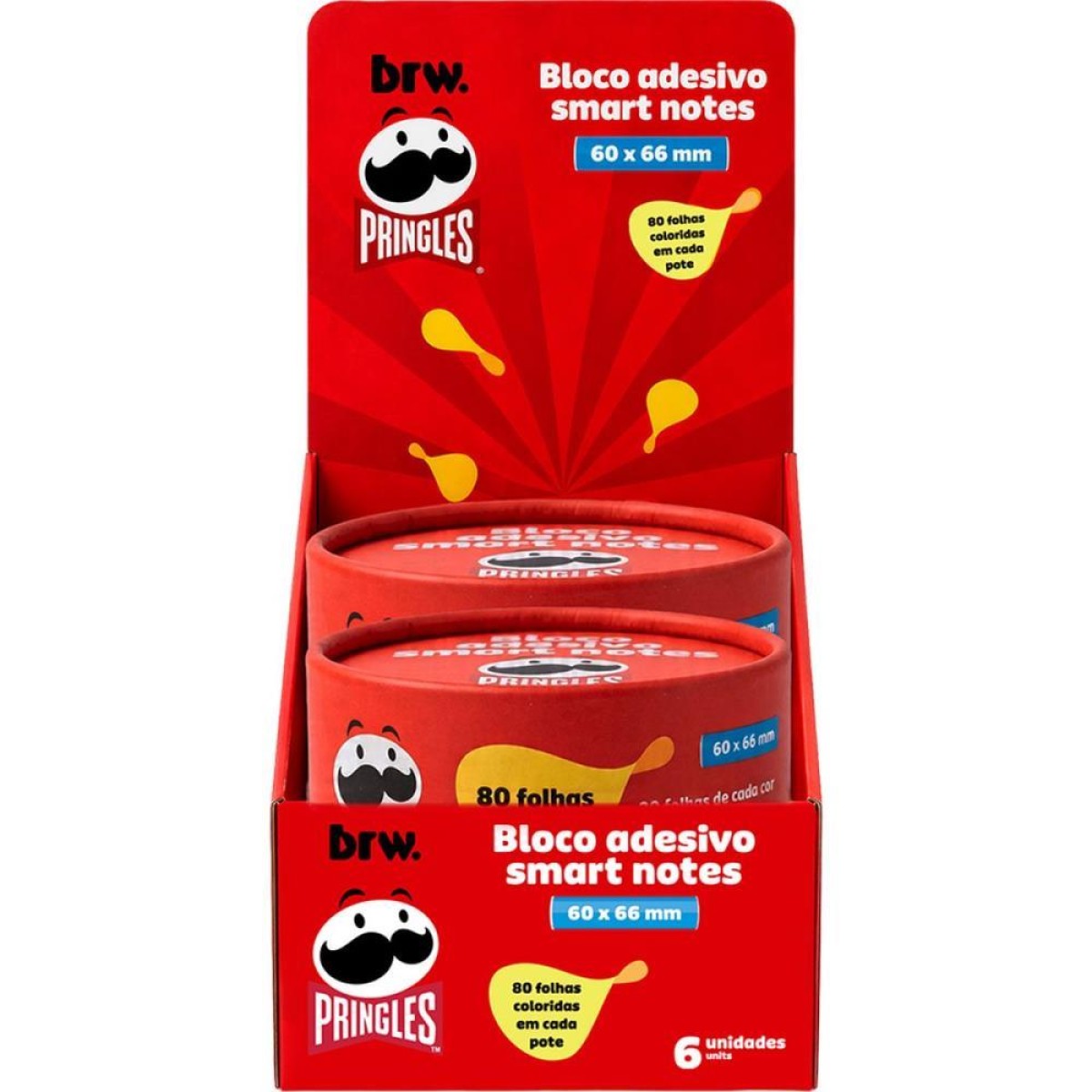 Bloco De Recado Autoadesivo Pringles 60x66mm 80fls 4cores