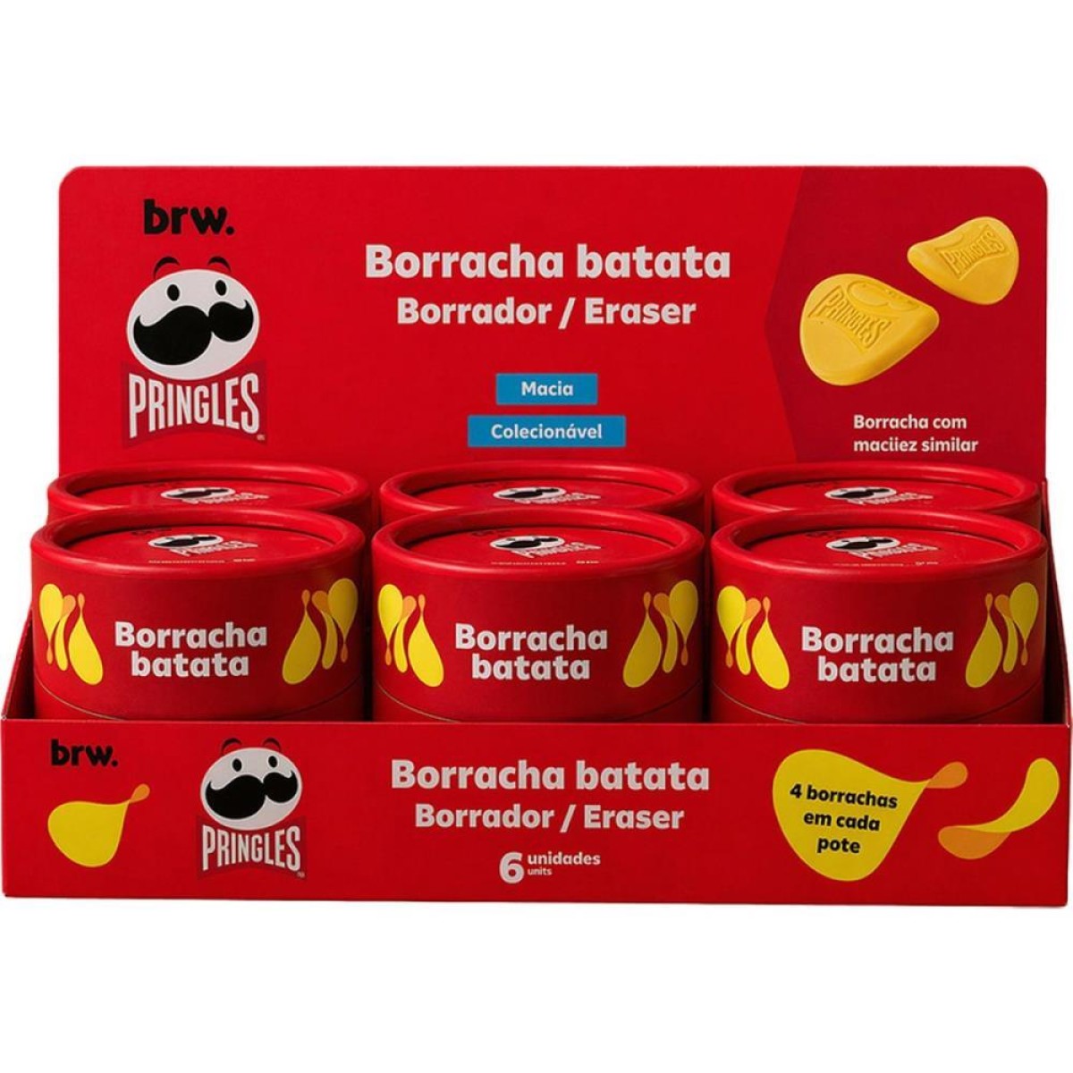 Borracha Decorada Pringles Batata 6 Potes X 4un.