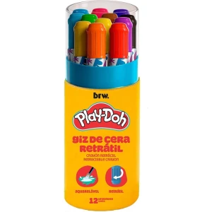 Giz De Cera Fino Play-doh Retratil 12 Cores
