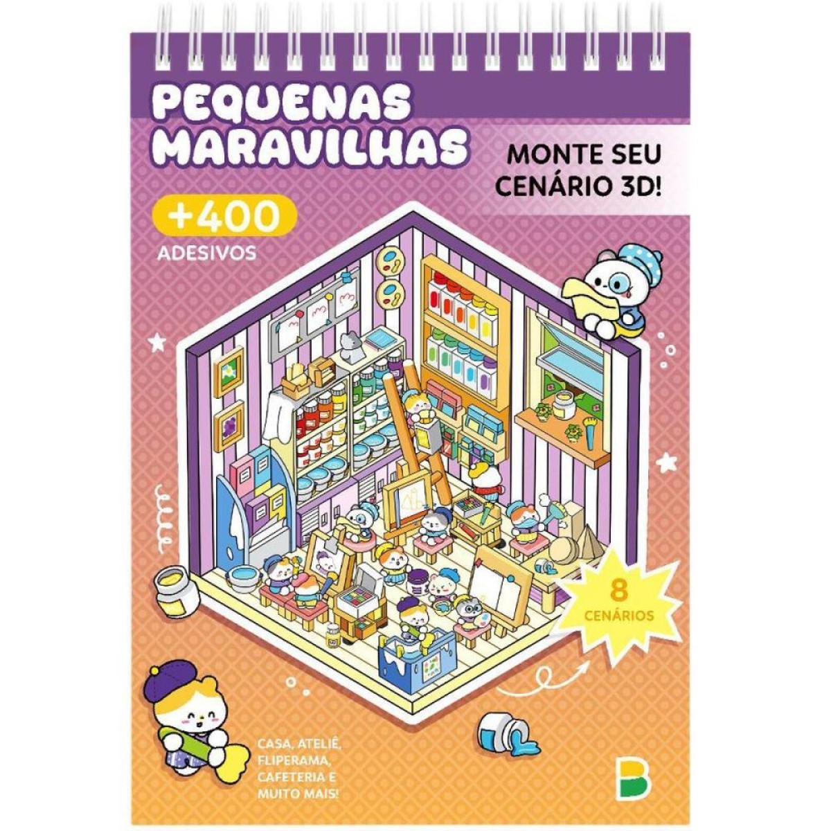 Livro Com Adesivos Cenario 3d Pequenas Maravilhas