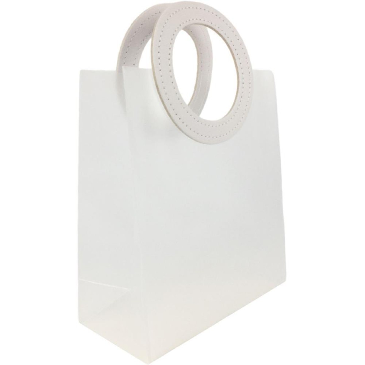 Sacola Para Presente Lisa Pvc Transp/branca 16x8x18,5cm
