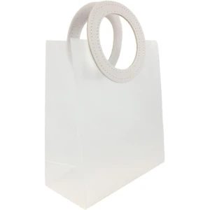 Sacola Para Presente Lisa Pvc Transp/branca 16x8x18,5cm