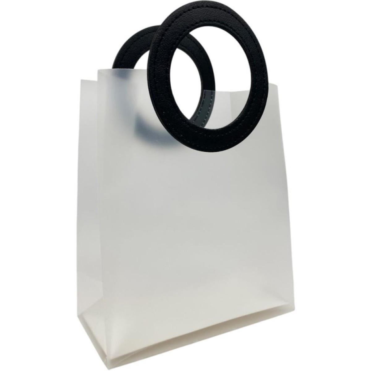Sacola Para Presente Lisa Pvc Transp/preta 16x8x18,5cm