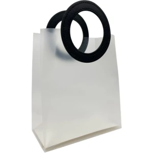 Sacola Para Presente Lisa Pvc Transp/preta 16x8x18,5cm