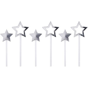 Artigo Para Decoracao Estrela Topper Prata