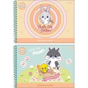 Caderno Desenho Univ Capa Dura Gokko Looney Tunes 80fls.