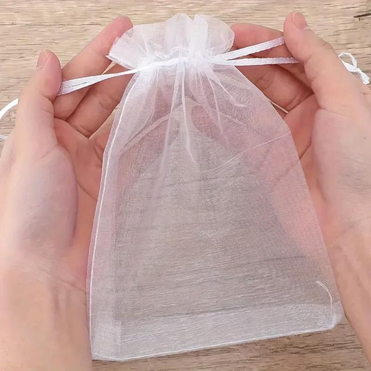 Saco De Organza Branco 15x18cm