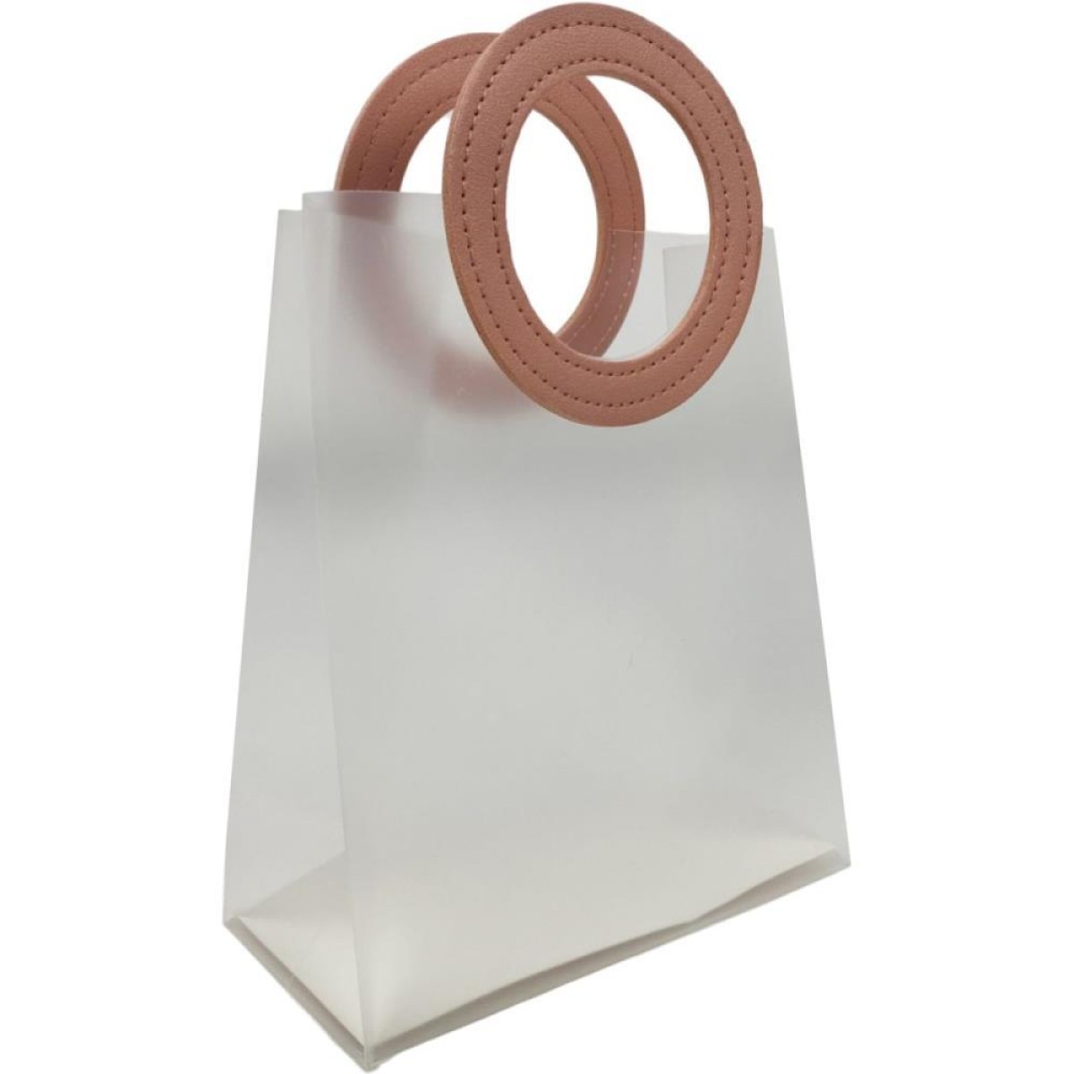 Sacola Para Presente Lisa Pvc Transp/rose 16x8x18,5cm