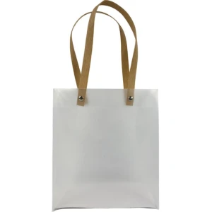 Sacola Para Presente Lisa Pvc Transparente 17x8x20cm
