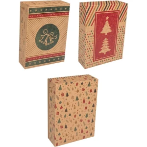 Caixa De Natal Kraft Retang. C/tampa 25,5x35x7,5cm