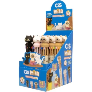 Caneta Esferografica Retratil Cis Miau 10x1 10cores 3modelos (s)