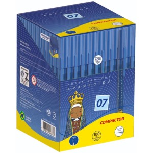 Caneta Esferografica 07 Vibes Nossa Sr Aparecida Azul