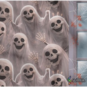 Tnt Estampado 1,40m 40g Halloween Fantasmas Na Janela