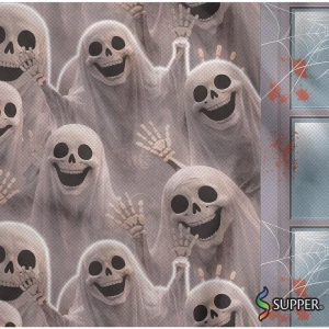 Tnt Estampado 1,40m 40g Halloween Fantasmas Na Janela