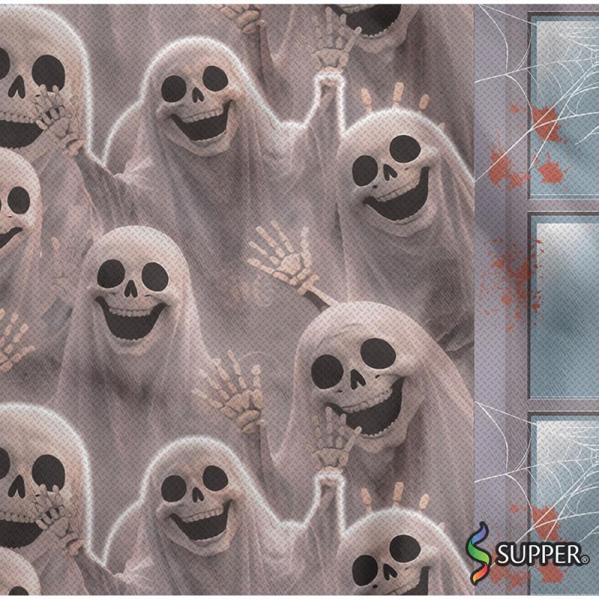 Tnt Estampado 1,40m 40g Halloween Fantasmas Na Janela
