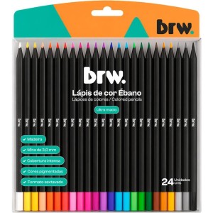 Lapis De Cor Sextavado Ebano 24 Cores