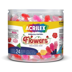 Borracha Ponteira Flowers 3 Cores