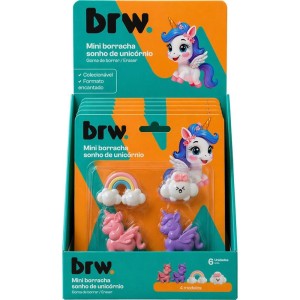 Borracha Decorada Unicornio Mini 4unx6blister
