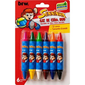 Giz De Cera Jumbo Senninha 12 Cores