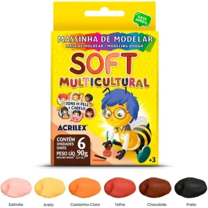 Massa Para Modelar Soft Multicultural 90g 06cores