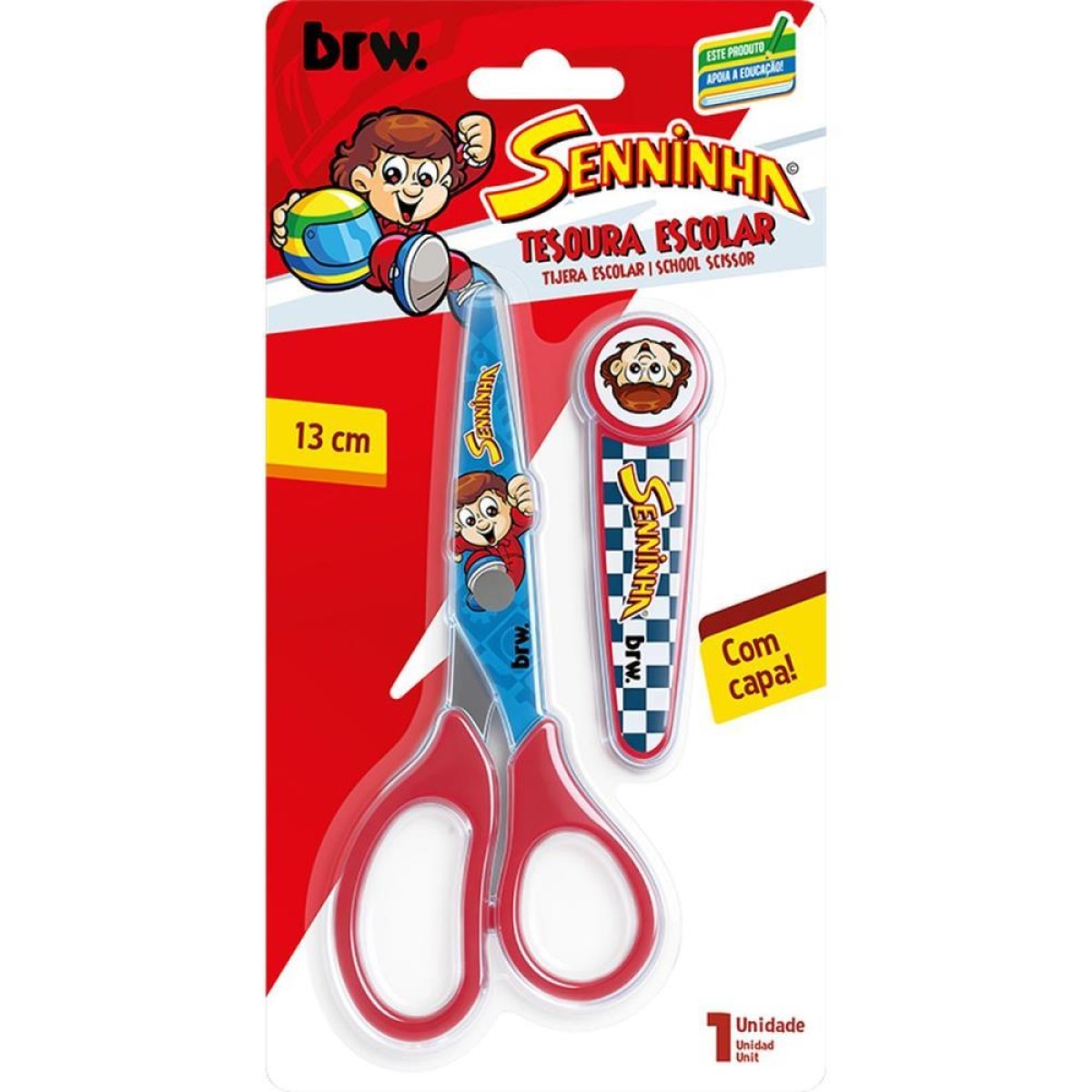 Tesoura Escolar Senninha C/capa 13cm.