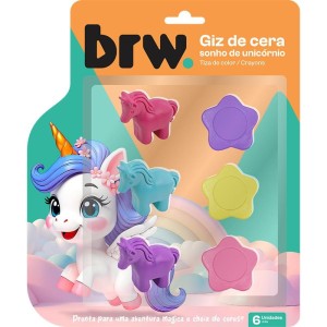 Giz De Cera Curto Unicornio 6 Formatos