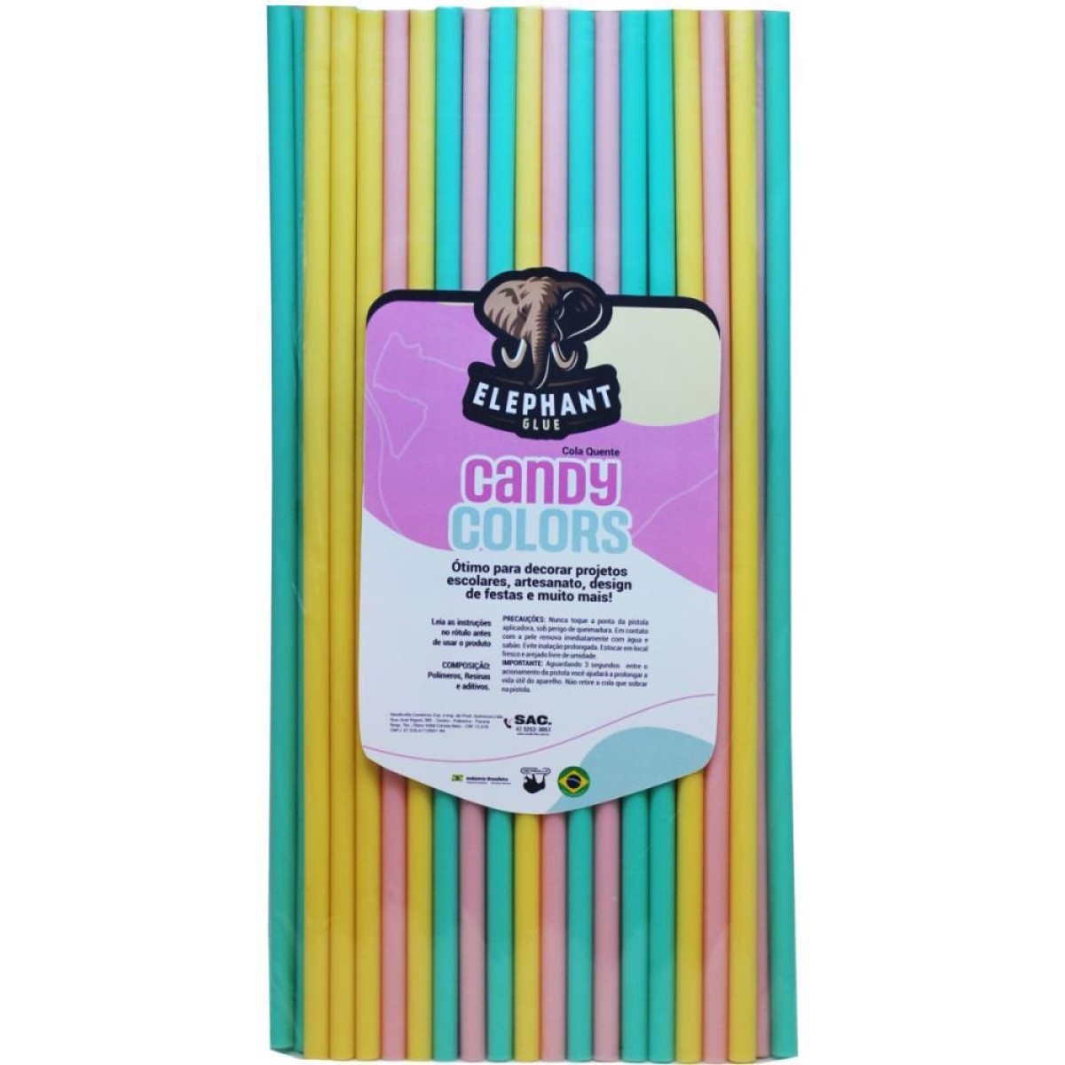 Cola Quente Refil Fina 500g Candy Colors 7,5x30c