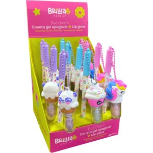 Caneta Gel Brilhae Apag.0.7mm+lip Gloss