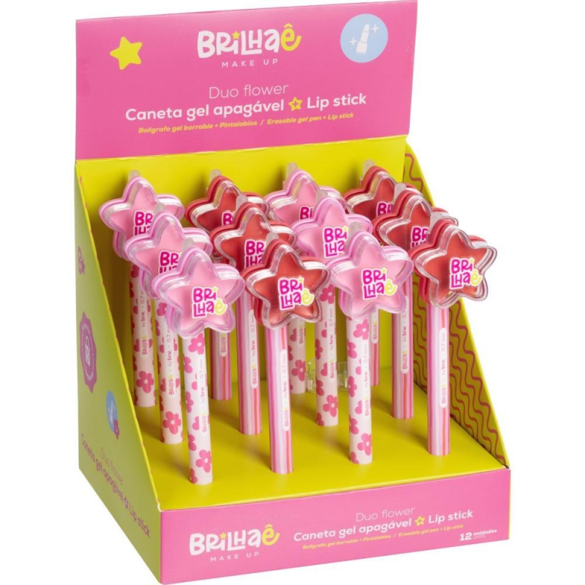 Caneta Gel Brilhae Apag.0.7mm+lip Stick