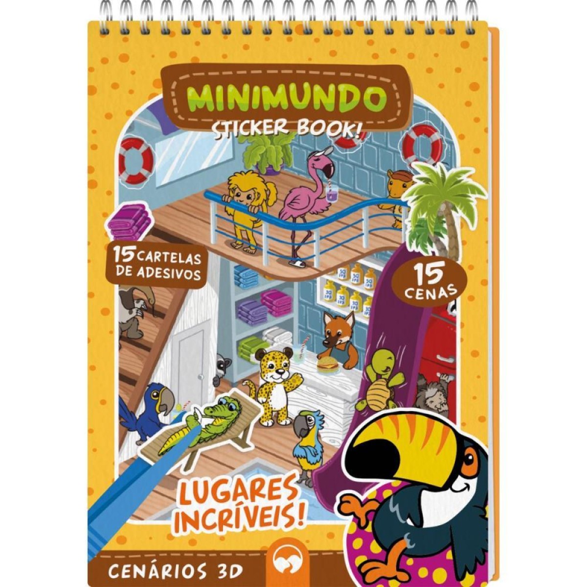 Livro Com Adesivos Cenario 3d Mini Mundo Lugares Incriveis