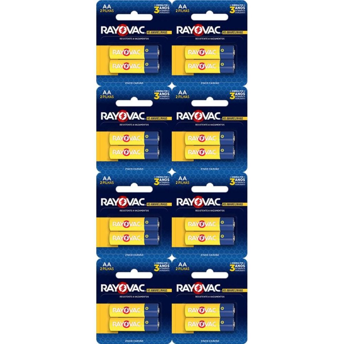 Pilha Zinco Pequena Aa 8cartelas C/2unidad