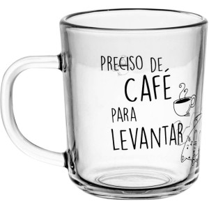 Caneca De Vidro Cafe Para Levantar 220ml