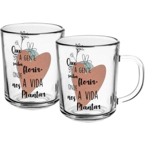 Caneca De Vidro Florir 220ml