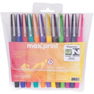 Caneta Hidrografica Fineliner Skill 12 Cores