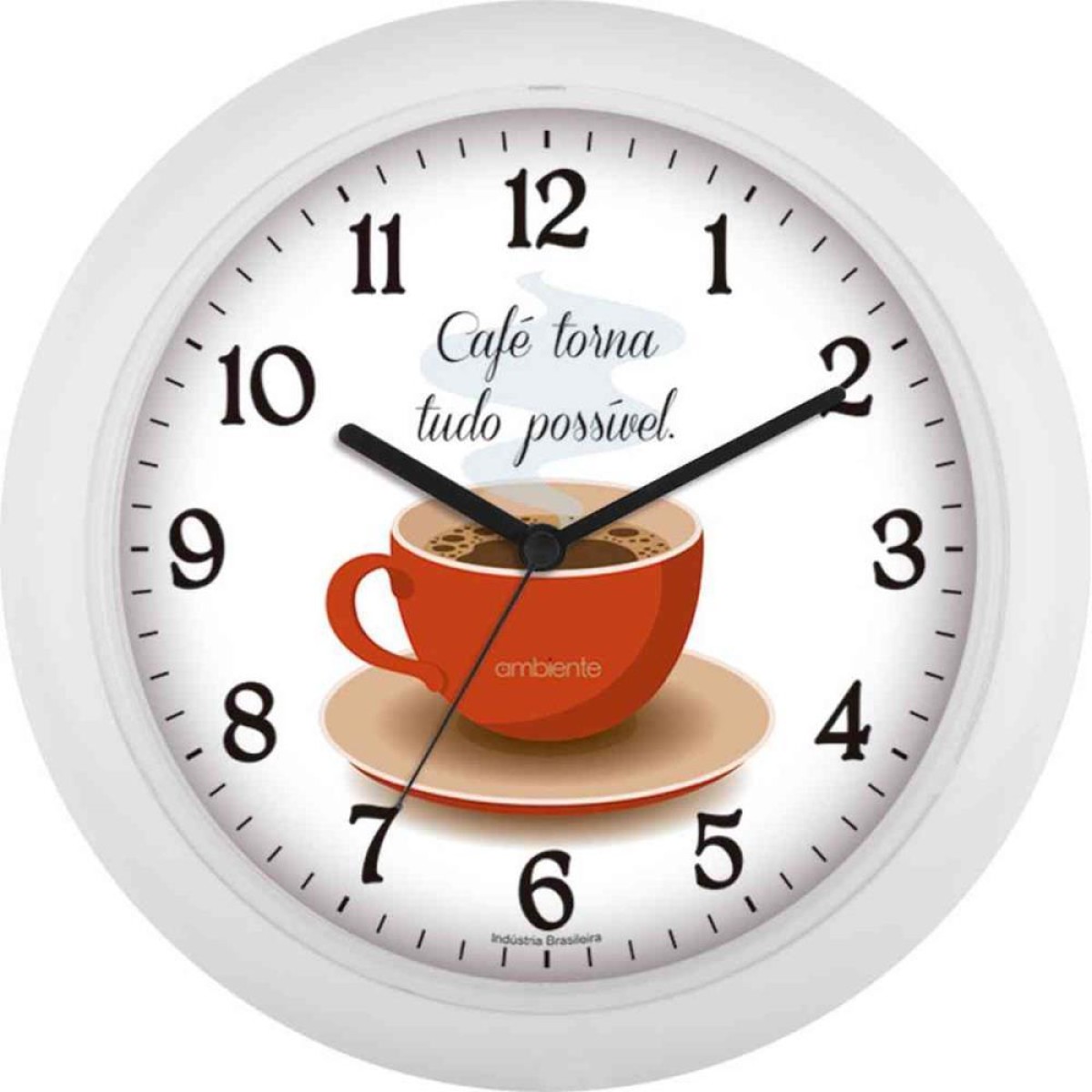 Relogio De Parede Redondo Cafe 24,5cm