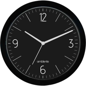 Relogio De Parede Redondo Fundo Preto 27cm