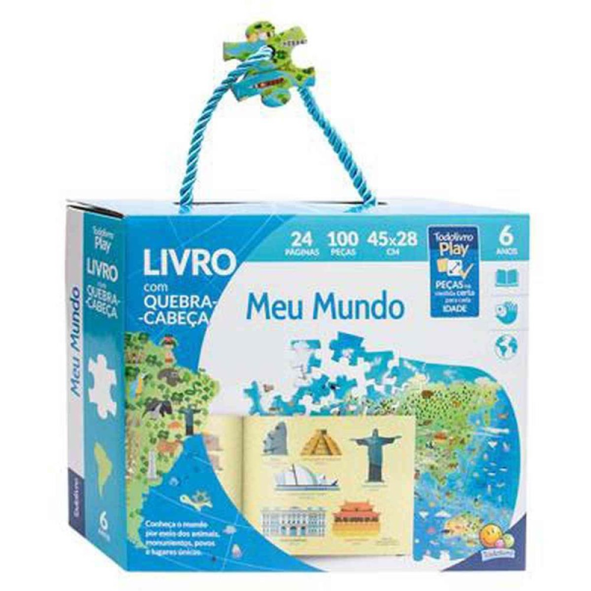 Livro Brinquedo Ilustrado Quebra-cabeca Meu Mundo 100p