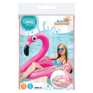 Boia Circular Flamingo Com Glitter 82cm-841834-27535