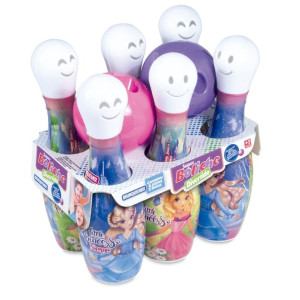 Jogo Super Boliche Princesas 6 Pinos Ilustrados E 2 Bolas-SBD140-677