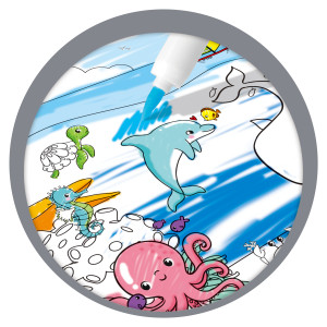 Tapete Para Pintura Meninos 50x50cm Com 12 Canetinhas-839365-17148